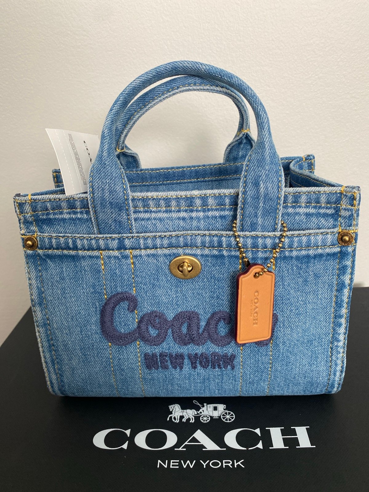 NWT Coach Denim cargo tote 20