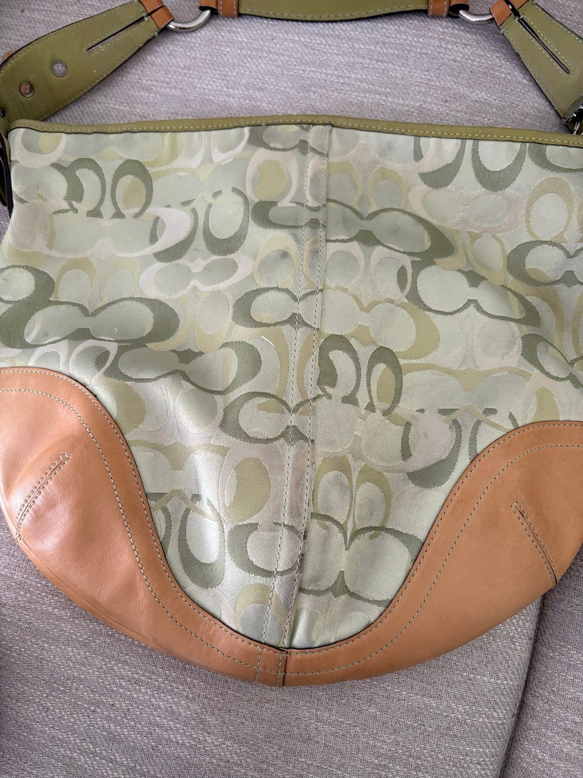 Coach Y2K Green Optic Hobo Shoulder Bag