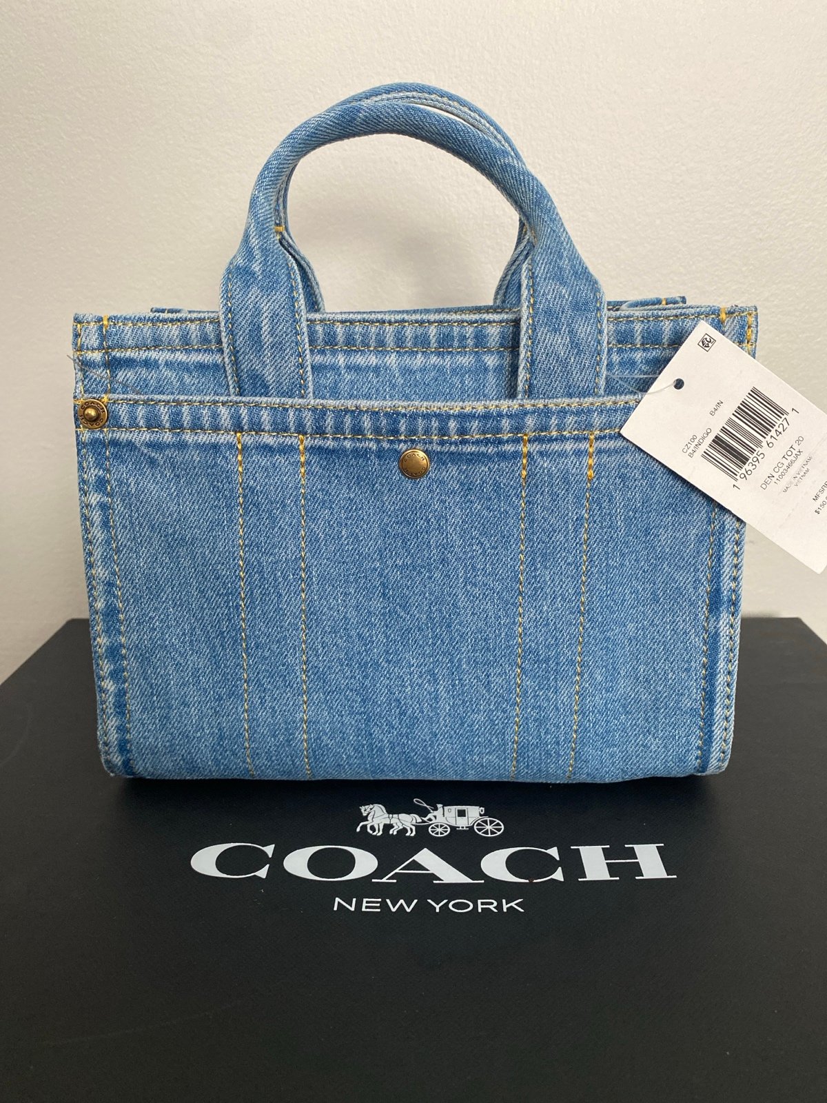 NWT Coach Denim cargo tote 20