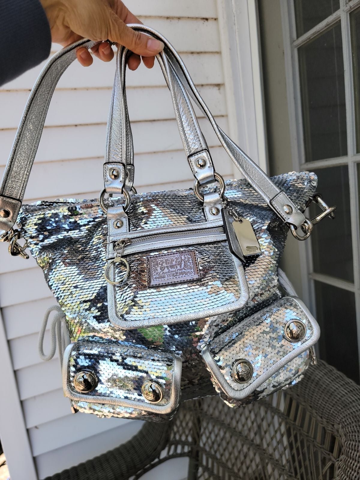 Coach Sequin poppy purse bag