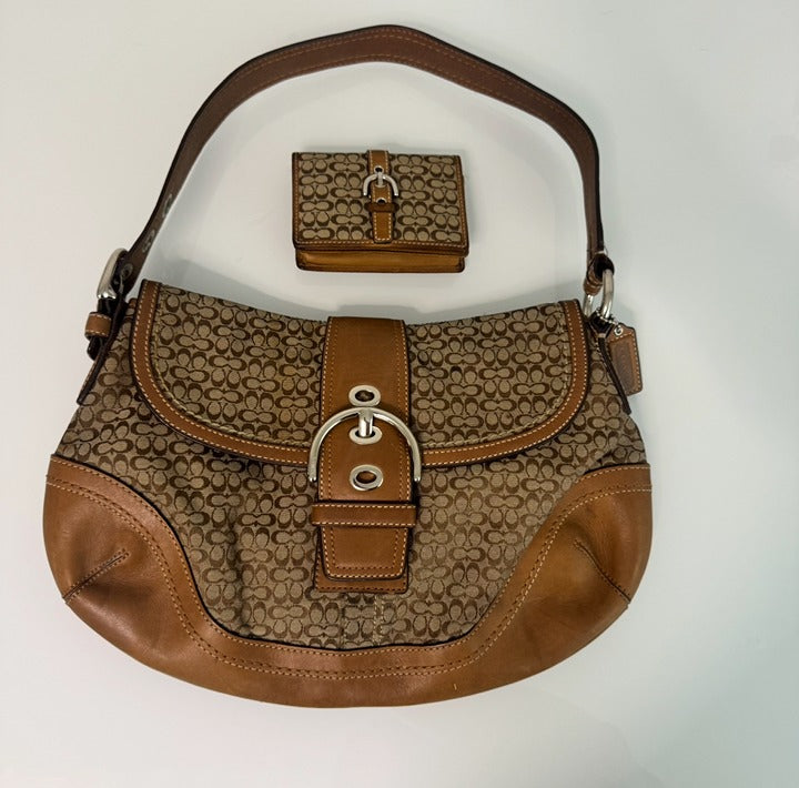 Coach Soho Brown Shoulder Bag + Matching Wallet
