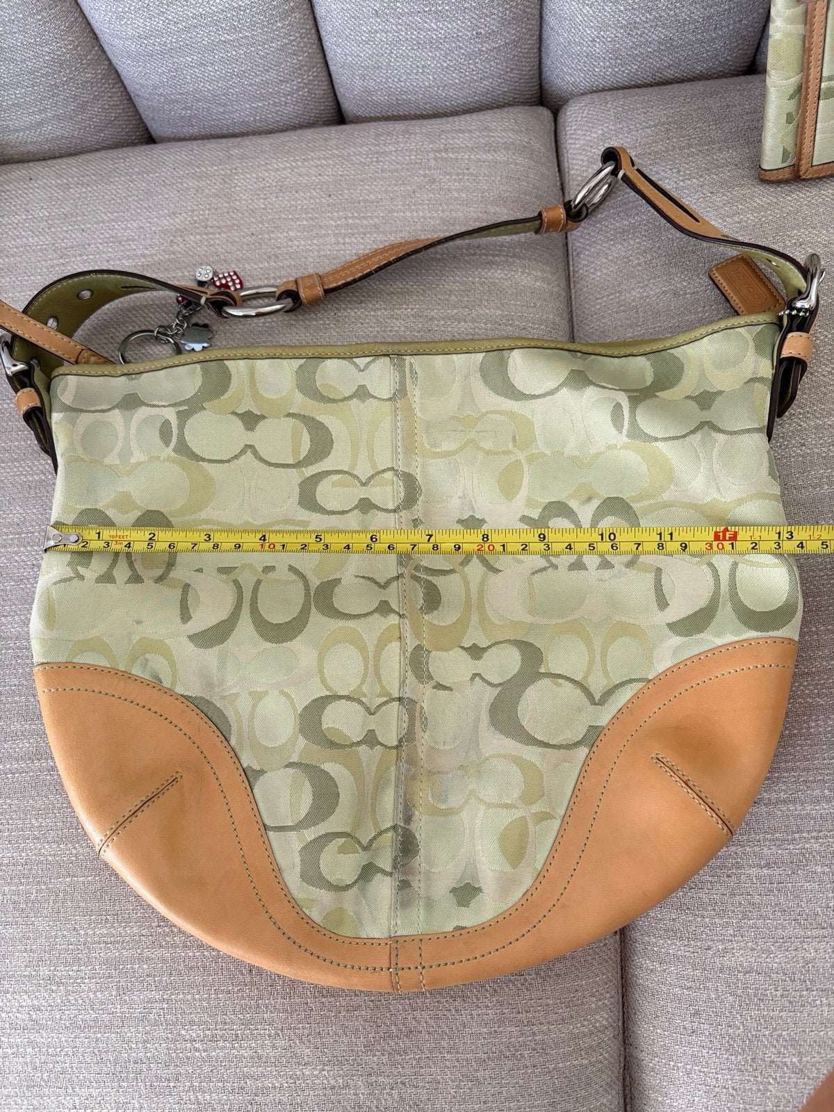 Coach Y2K Green Optic Hobo Shoulder Bag