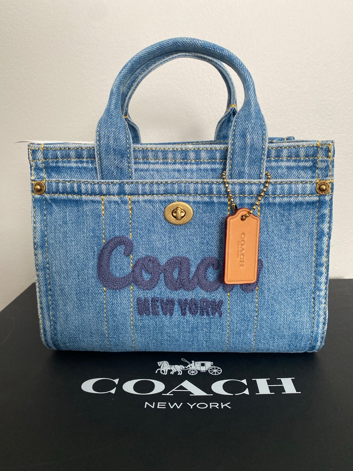 NWT Coach Denim cargo tote 20