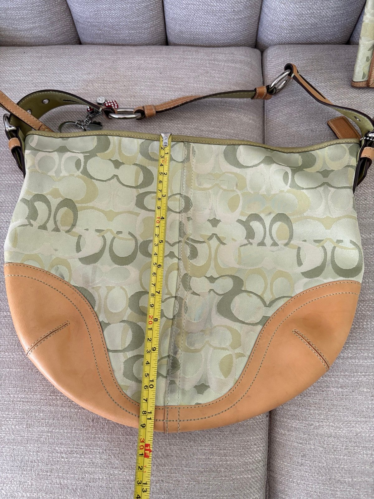 Coach Y2K Green Optic Hobo Shoulder Bag